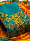 Sea Green Colour Latest Fancy Designer Casual Wear Pure Cotton Embroidery Worked Dress Material Collection 106